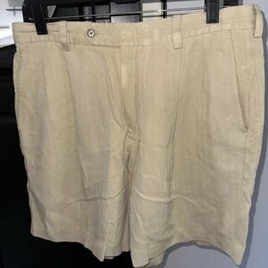 TOMMY BAHAMA Relax Silk Pleated Khaki Shorts Size 32